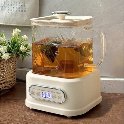 巴森小方炖养生壶花茶壶全玻璃不含胶办公室多功能大容量烧水壶