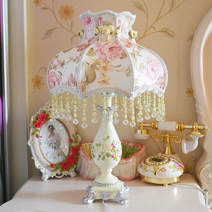 欧式卧室床头灯公主浪漫田园结婚礼品可调光婚房温馨智能遥控台灯