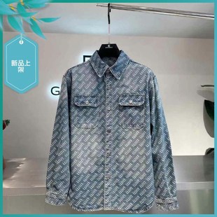 新款 式 男士 微阔宽松潮刺绣印花衬衫 牛仔夹克外套 温州欧版 T25春季