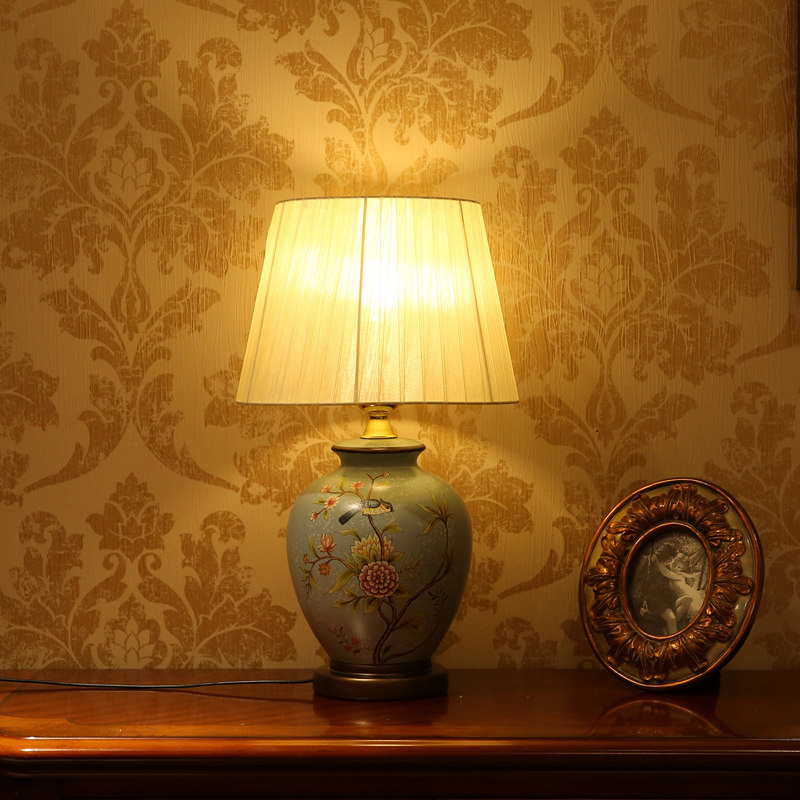 复古古典欧式陶瓷台灯 卧室床头灯客厅装饰摆设 家居装饰品摆件