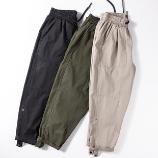 男春秋款 直筒宽松锥形九分裤 纯棉七分裤 裤 日系潮流机能工装 休闲裤