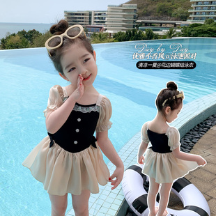 女童连体泳衣夏季 2024网红小女孩宝宝洋气儿童3到6岁幼儿泳衣 新款