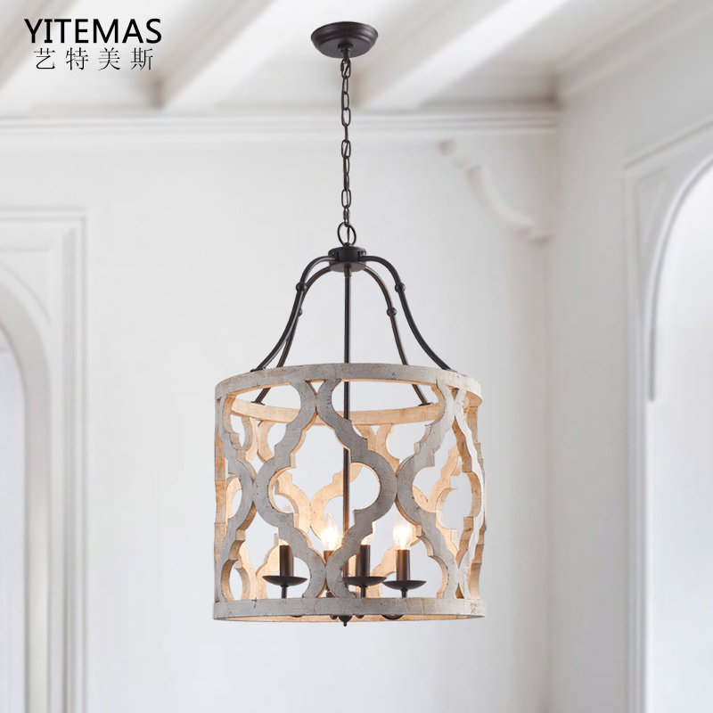 美式乡村木艺吊灯复古圆形笼子北欧餐厅法式田园卧室玄关楼梯吊灯,家装灯饰光源,LOFT/复式住宅/楼梯吊灯,淘宝优惠券,粉丝福利购,淘宝优惠卷