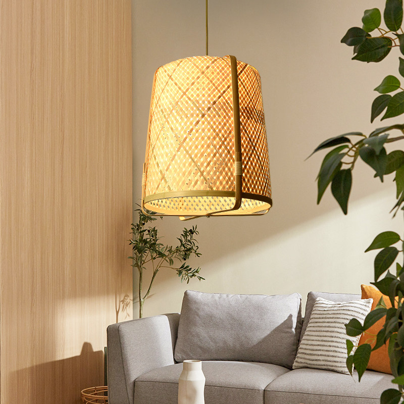 北欧灯具现代简约客厅吊灯日式饭厅吊灯民宿卧室竹艺灯竹编灯罩灯,家装灯饰光源,客厅吊灯,淘宝优惠券,粉丝福利购,淘宝优惠卷