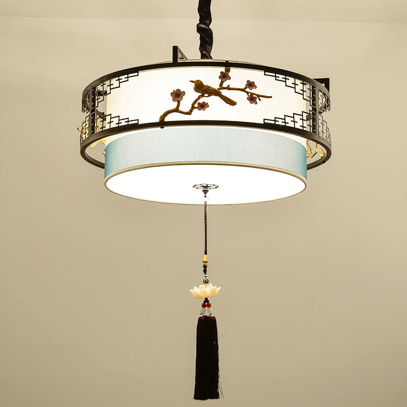 新中式茶楼餐饮吊灯圆形中国风复古酒店包间书房卧室餐厅led灯具,家装灯饰光源,餐厅吊灯,淘宝优惠券,粉丝福利购,淘宝优惠卷