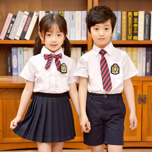 幼儿园园服男女童装夏季韩版短袖英伦学院风班服中小学生校服套装