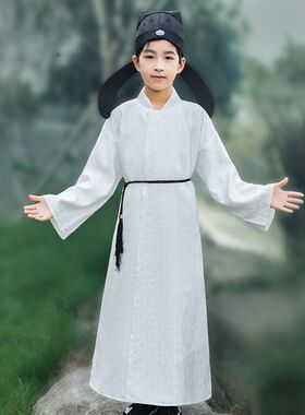 儿童汉服男童李白服装男古风圆领袍唐宋诗人杜甫春秋夏款古装套装