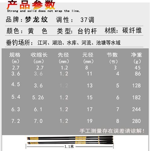 碳素鲫鱼竿超轻超细37调鱼竿手竿长节台钓竿钓鱼竿超轻溪流竿鱼具