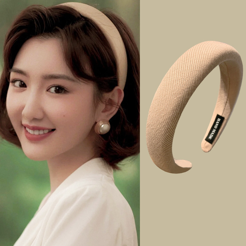 明星同款海绵外出发箍女夏天厚发