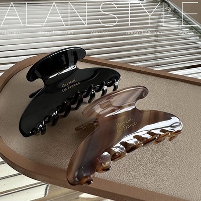 韩国秋冬新款黑色中号醋酸小抓夹高级感女士发量少发夹发抓