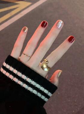 【下单立减50】车厘子香槟金手指甲脚趾甲显白爆闪红色免烤持久WH