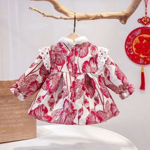 汉服冬装女童2023新款女宝宝拜年服中国风新年装旗袍儿童过年唐装