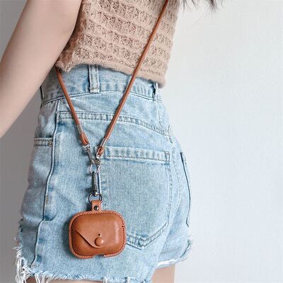 苹果AirPods皮质挂脖防摔壳