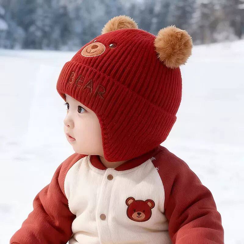 宝宝毛线帽秋冬季男童女婴幼儿大红新年喜庆针织套头防风保暖加厚,童装/婴儿装/亲子装,耳套/耳暖,淘宝优惠券,粉丝福利购,淘宝优惠卷