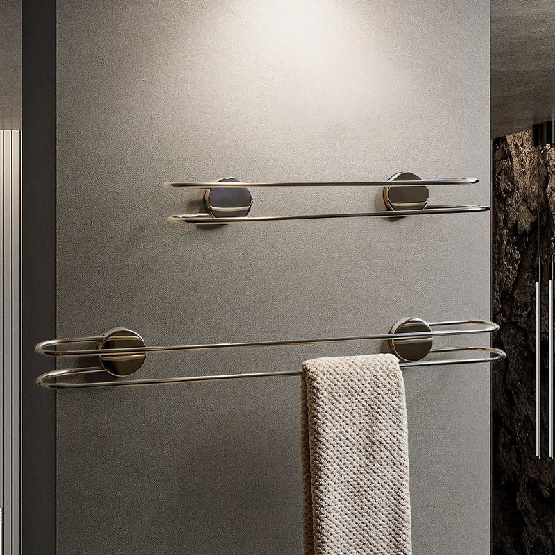 毛巾一字杆不锈钢吸盘架卫生间浴室壁挂免打孔双杆多功能加长轻奢