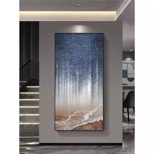 现代轻奢入户玄关装饰画星空抽象画走廊过道挂画