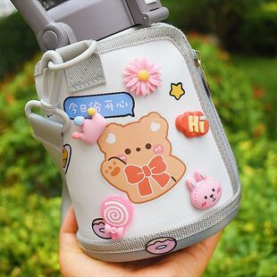 儿童保温杯套通用新网红大肚杯杯套保温杯希乐可爱卡通大肚杯斜跨