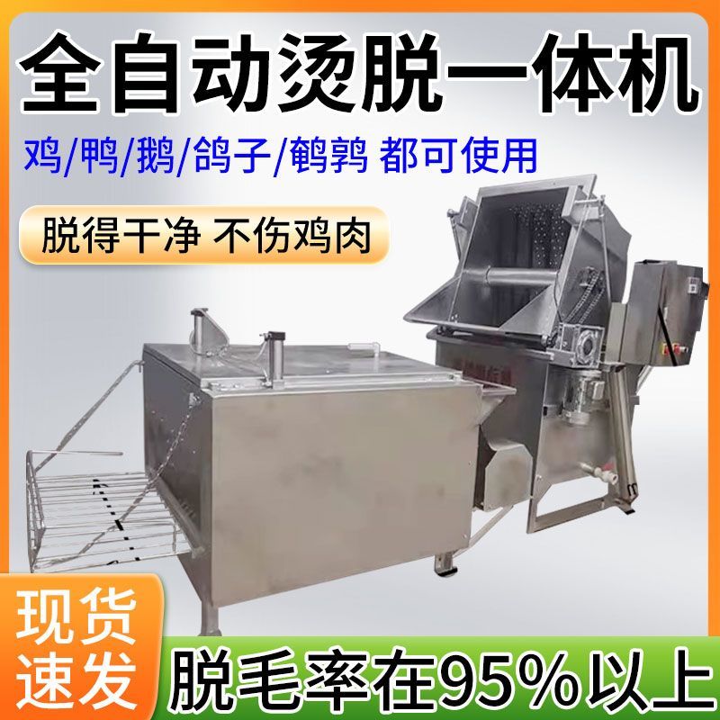 家禽全自动机鸡鸭鹅鸽烫脱煮一体机器大型商用自动脱烫一体机厂家