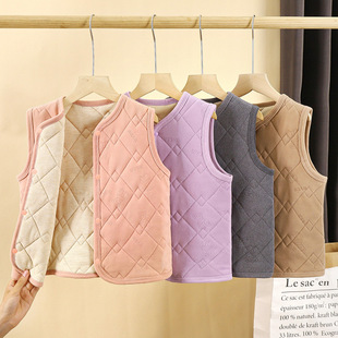 新款冬季夹棉桑蚕丝加厚可外穿内搭校服神器保暖男生女童马甲套装