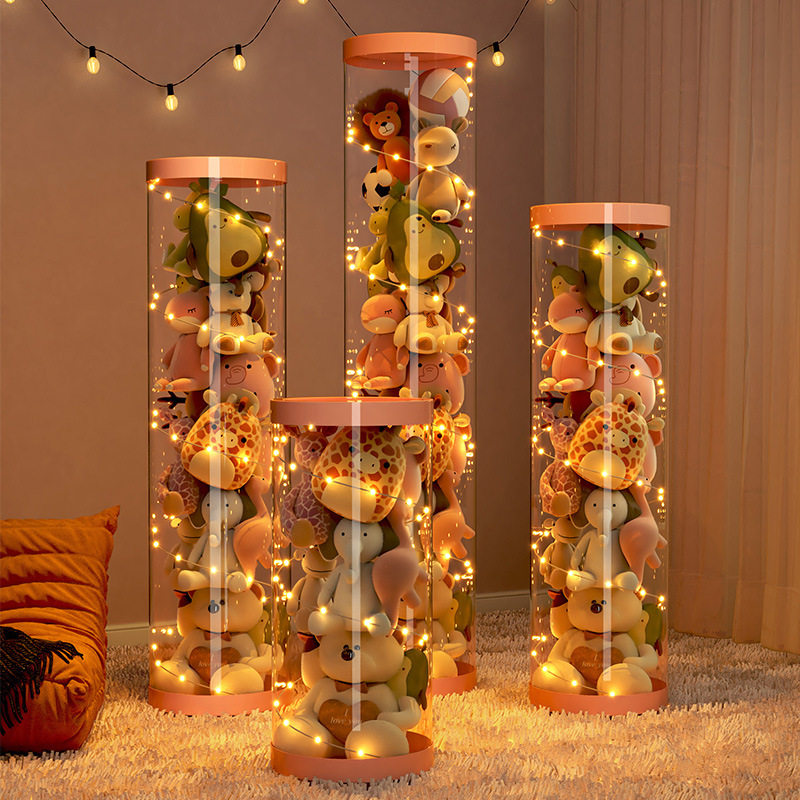 玩具毛绒娃娃收纳桶玩偶收纳筐公仔儿童玩具收纳筒神器收纳篮透明,收纳整理,毛绒玩具收纳桶/箱,淘宝优惠券,粉丝福利购,淘宝优惠卷