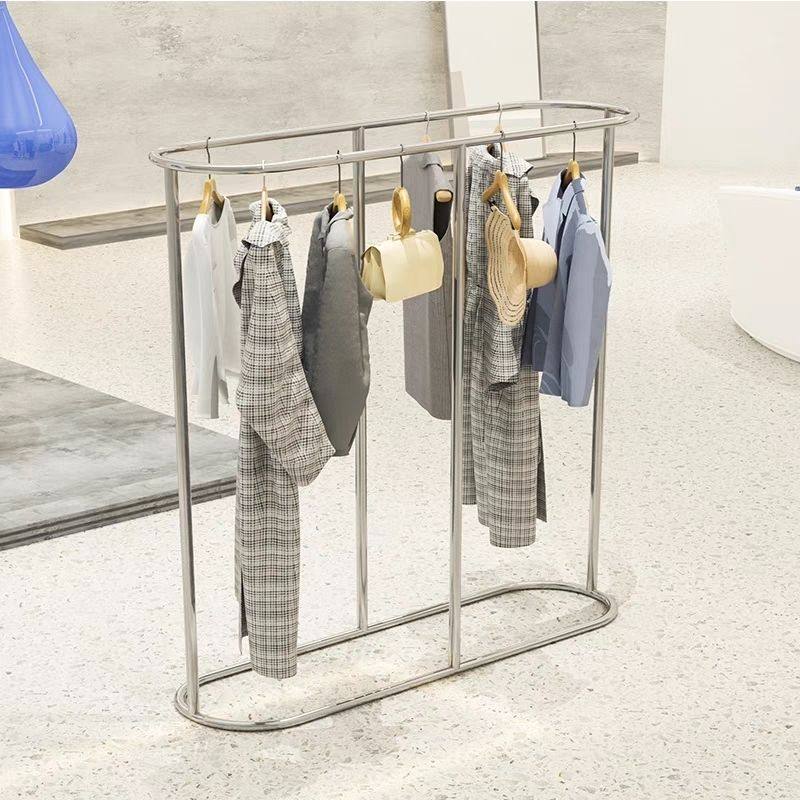 服装店展示架衣架落地立式衣服架陈列中岛架男女装店不锈钢拉丝架,商业/办公家具,服装展示架,淘宝优惠券,粉丝福利购,淘宝优惠卷