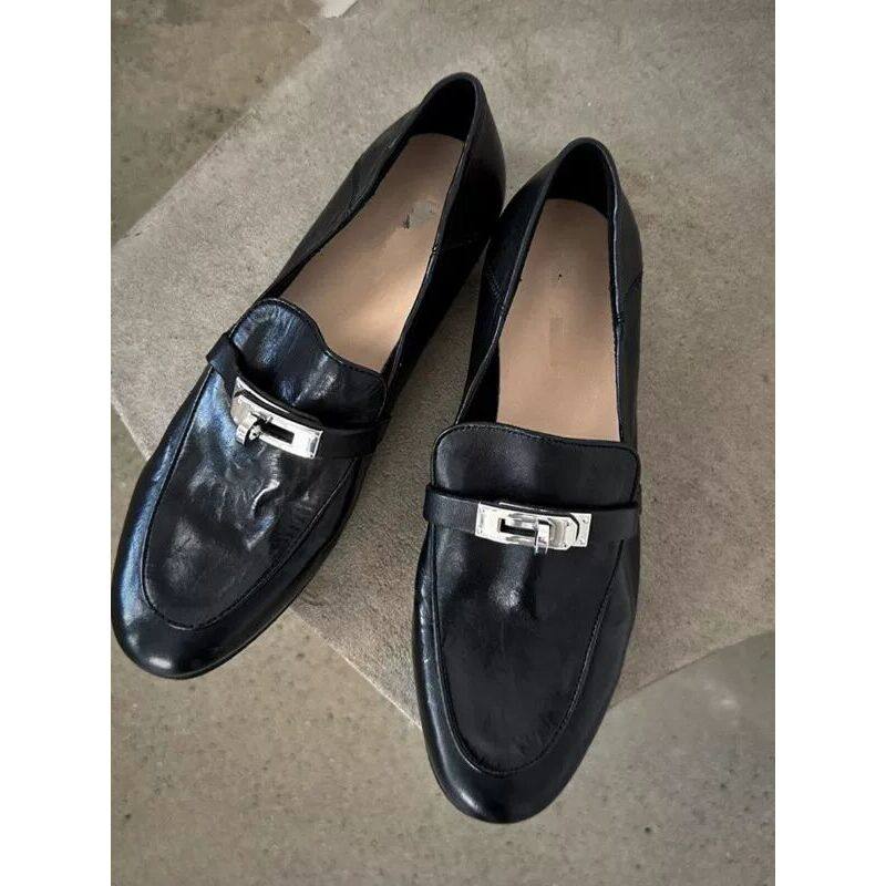 手工做旧小皮鞋凯莉扣复古乐福鞋女一脚蹬懒人休闲软底平底鞋,女鞋,浅口单鞋,淘宝优惠券,粉丝福利购,淘宝优惠卷