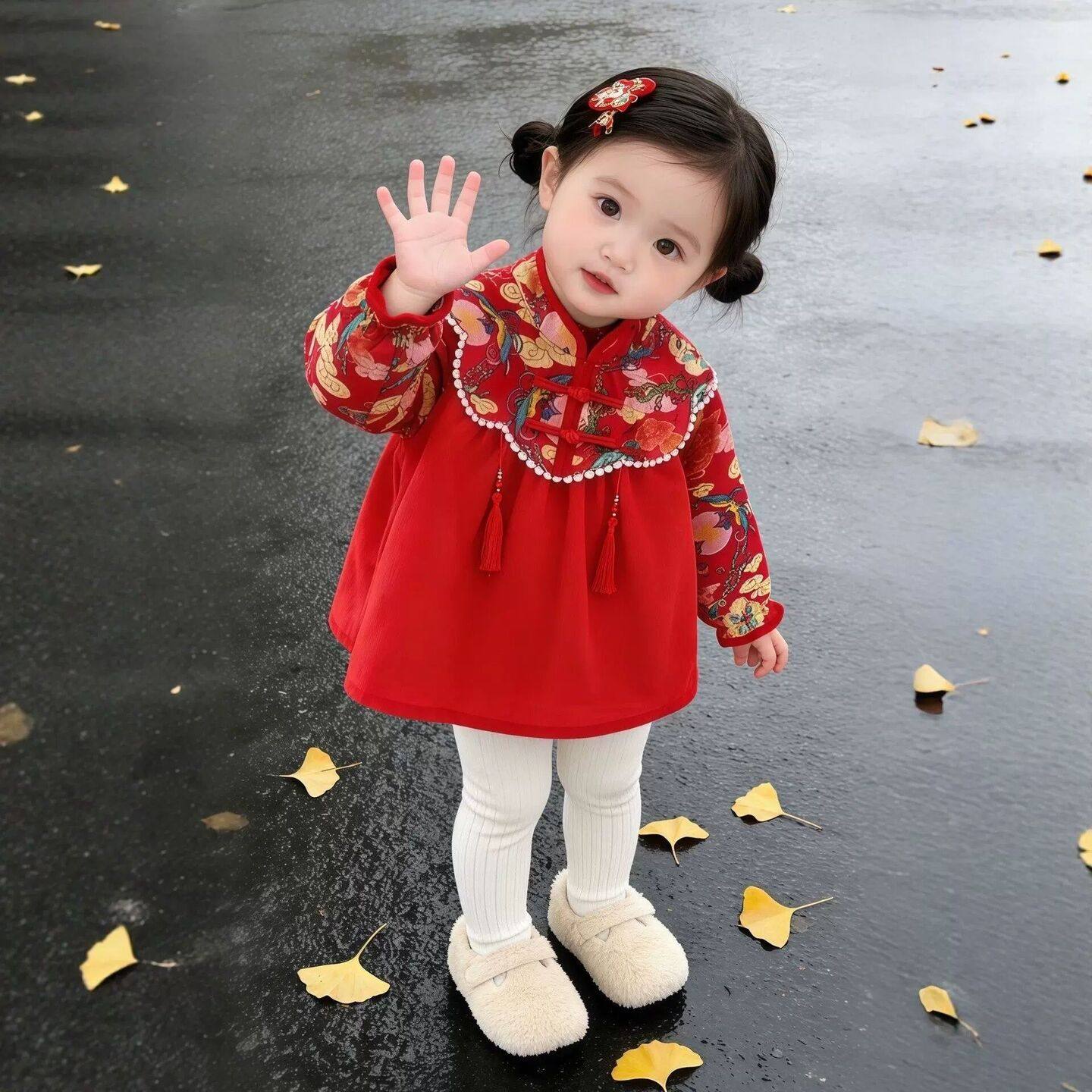 中国风红色刺绣罩衣宝宝防水防脏反穿衣吃饭围兜洋气外穿新年礼服,童装/婴儿装/亲子装,反穿衣/罩衣,淘宝优惠券,粉丝福利购,淘宝优惠卷