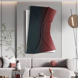 原创轻奢立体浮雕装饰画现代客厅背景墙挂画艺术砂岩肌理玄关壁画