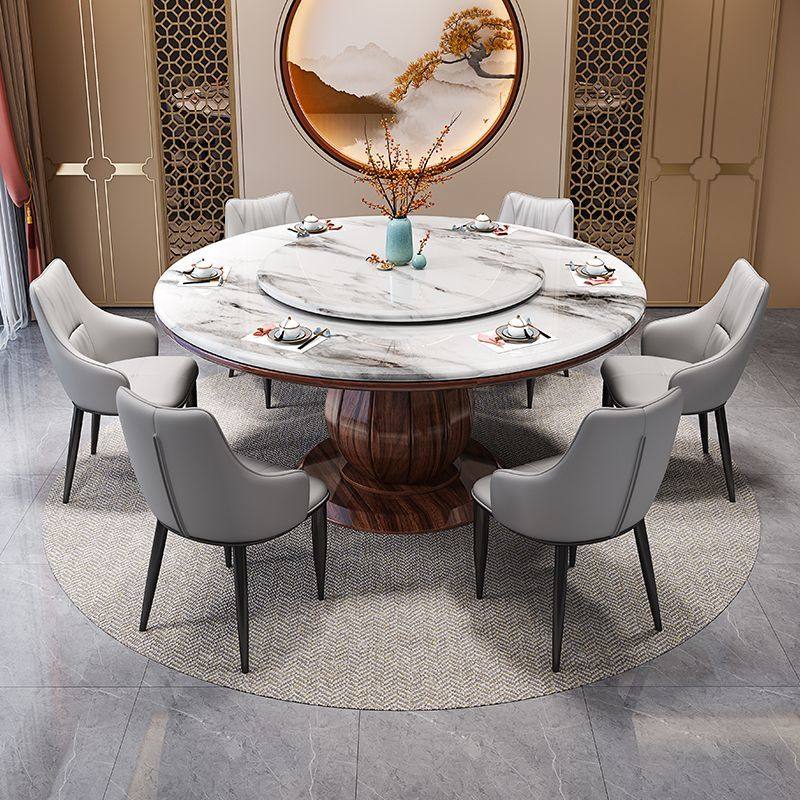 乌金木实木餐桌椅组合新中式轻奢家用餐厅饭桌大理石电磁炉圆桌子,住宅家具,板木餐桌,淘宝优惠券,粉丝福利购,淘宝优惠卷