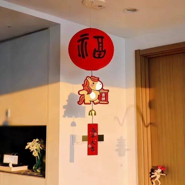 新年灯笼挂件春节福字装饰氛围布置喜庆客厅2026年马年入户门挂件