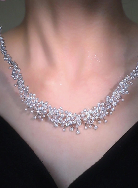 璨星云珍珠项链优雅小众锁骨链