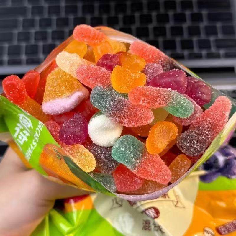 【网红爆款】酸砂软糖水果酸沙涂油多形状糖果软糖混合解馋果味橡