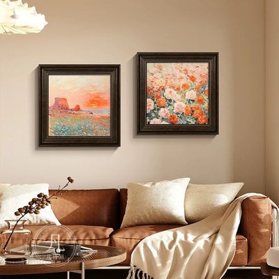 费迪南德客厅装饰画法式浪漫花海餐厅挂画中古梵高电视柜斗柜壁画