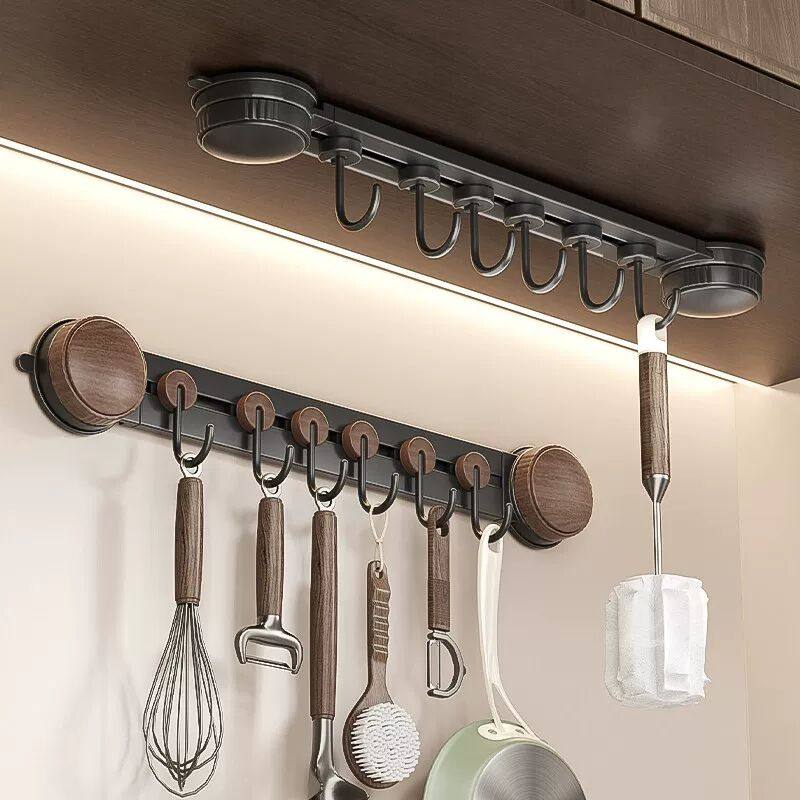 厨房旋转吸盘挂钩中古风免打孔墙上壁挂强力无痕菜板锅铲勺子挂架,收纳整理,挂门置物架,淘宝优惠券,粉丝福利购,淘宝优惠卷