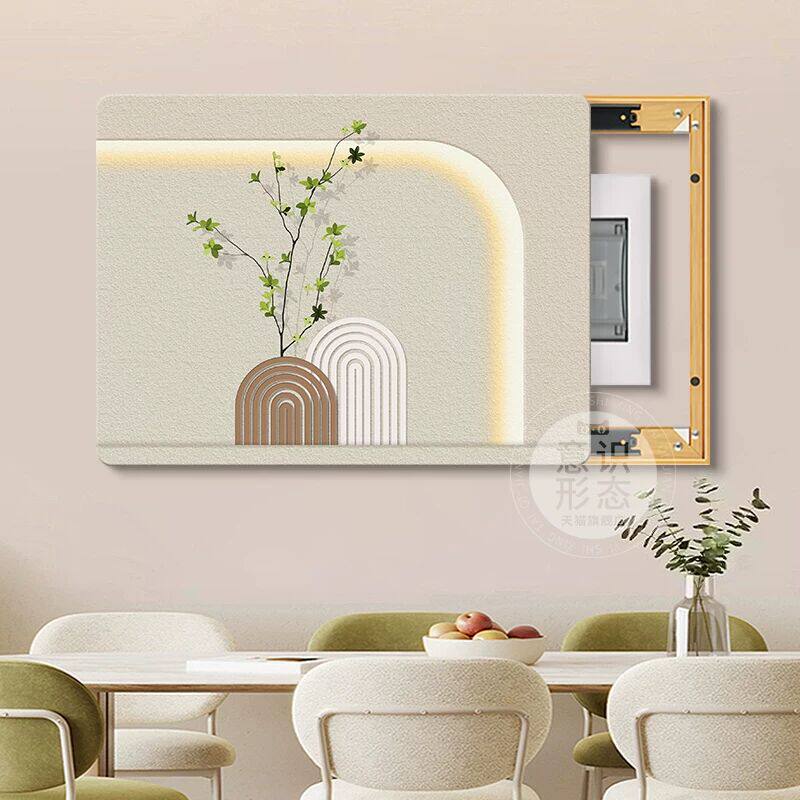 奶油风电表箱装饰画绿植配电箱弱电源遮挡挂画2025新款电闸盒开关