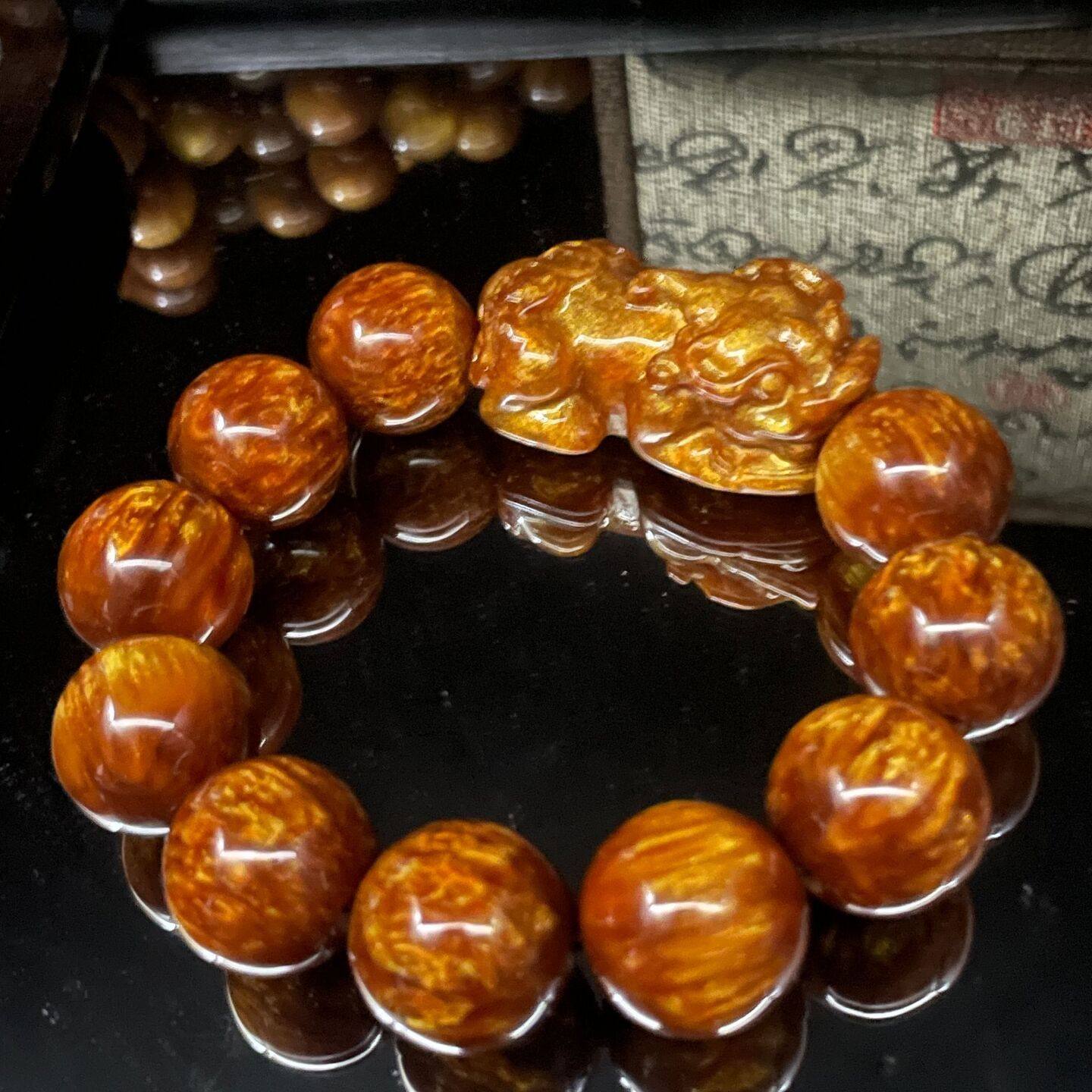 爆款金丝海柳貔貅真品佛珠手链男女同款情侣八方来财首饰转运手串