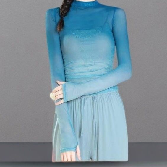 舞蹈生穿搭古典舞练功服渐变身韵纱衣现代舞中国舞蹈服女上衣形体