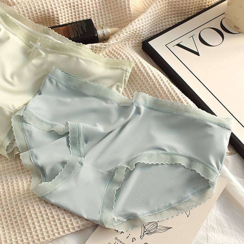 冰丝内裤女无痕7A抗菌全棉裆少女学生中腰夏季冰凉透气ins3角裤薄