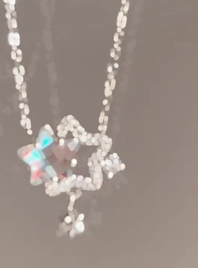 闪耀双子星项链ins精致超仙星月项链月亮项链高级感锁骨链学生党