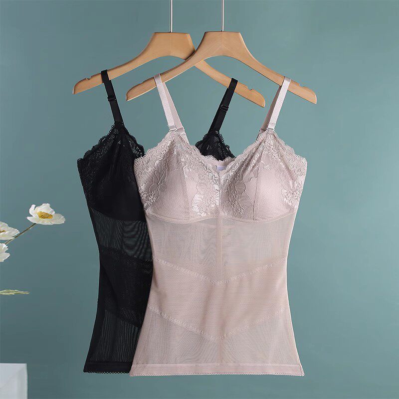 吊带塑身衣上半身薄款带胸垫收腹背心女超薄文胸美体束身女士内衣