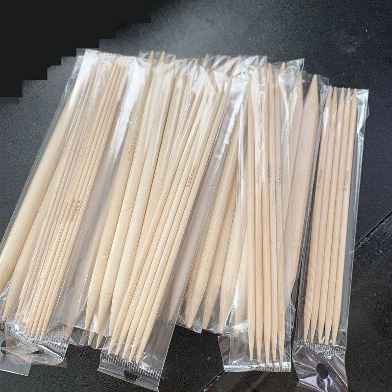 棒针木制双头竹竹炭质长针毛衣针围巾针套装全套一整套