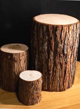 木头桩子仿真木桩树桩假原木桩圆木墩商场服装店餐厅橱窗花艺道具