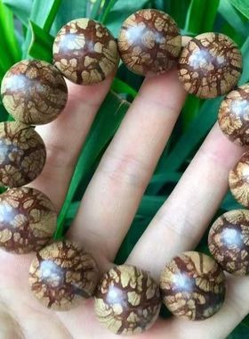 龙须藤梅花入骨丹手串佛珠手链西瓜沉梅花木六道木纹文玩手珠念珠