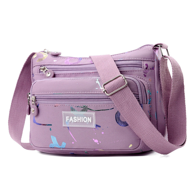 日韩新款百搭印花轻便布包女迷你小包包手拎中年妈妈包帆布斜挎包