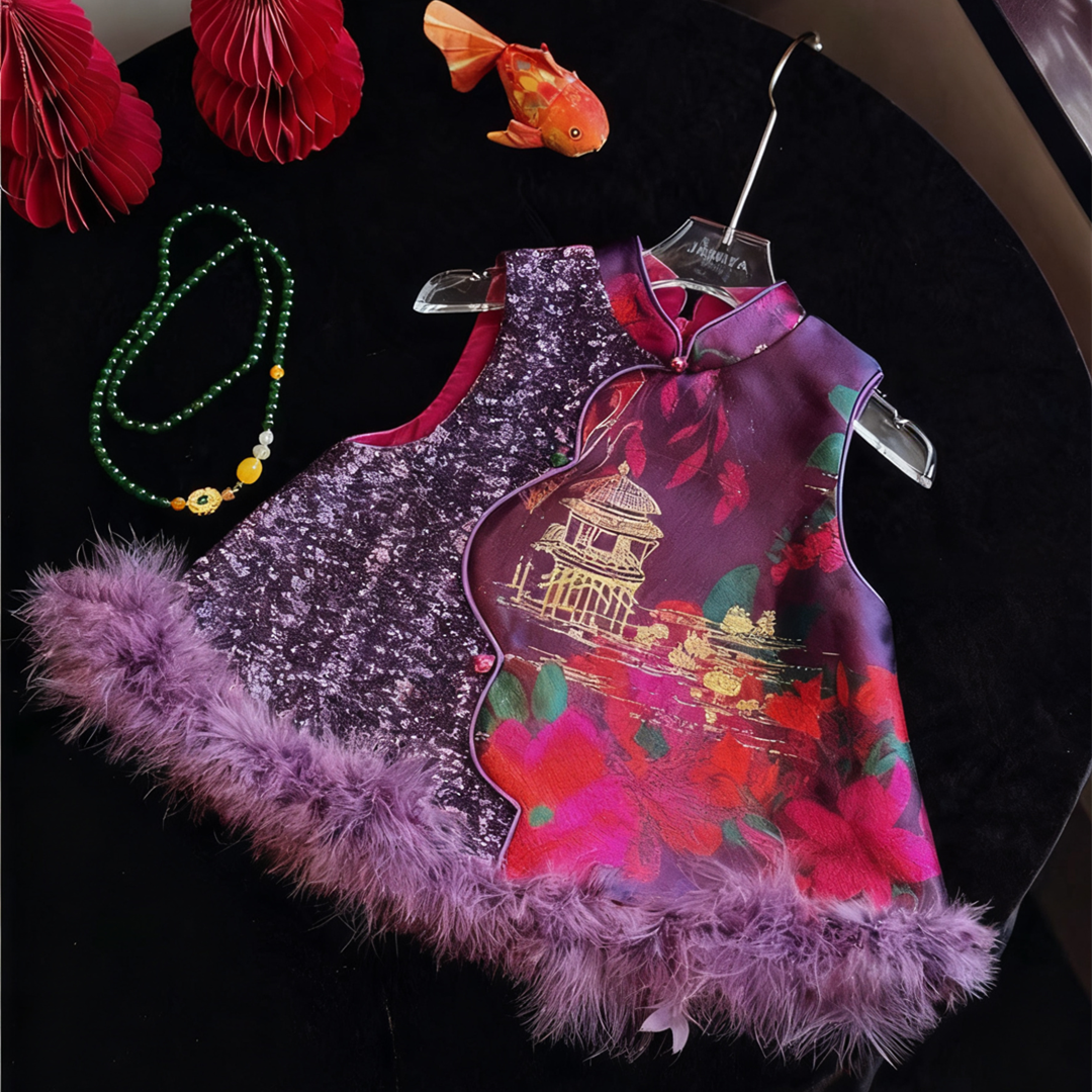 冬季新款女童唐装中式国风背心马甲喜庆年服女童汉服儿童秋冬古风,童装/婴儿装/亲子装,唐装,淘宝优惠券,粉丝福利购,淘宝优惠卷