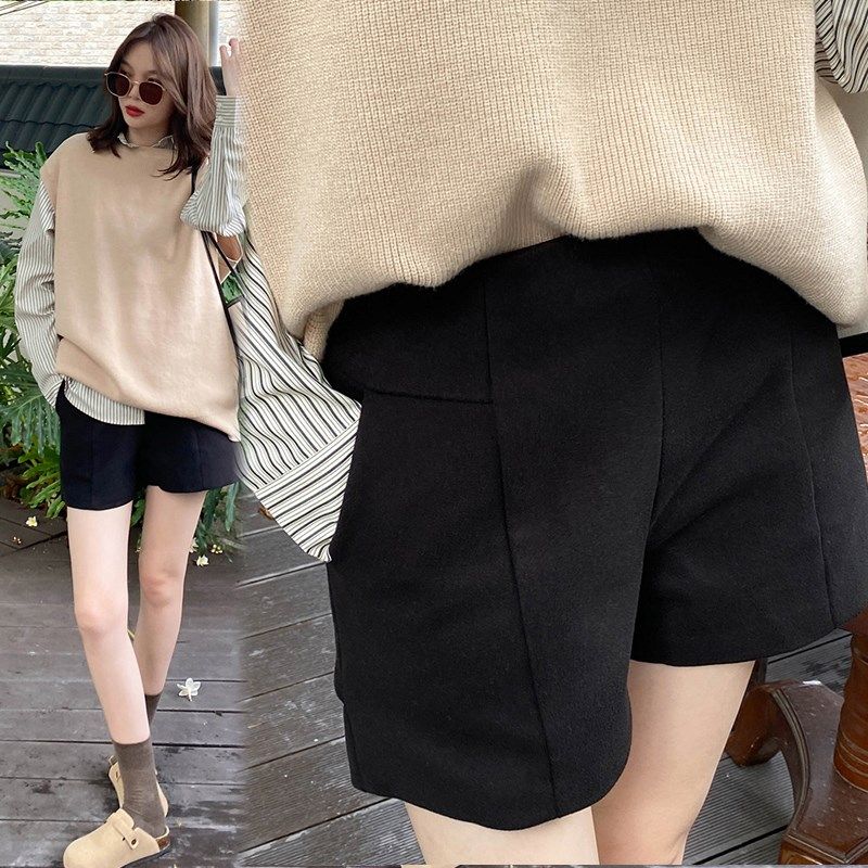 外穿休闲黑色毛呢孕妇短裤秋冬显瘦百搭复古小个子阔腿短裤子靴裤,孕妇装/孕产妇用品/营养,孕妇休闲裤,淘宝优惠券,粉丝福利购,淘宝优惠卷