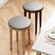 软包实木凳子家用方凳现代简约餐桌凳子可叠放圆凳客厅高板凳餐凳