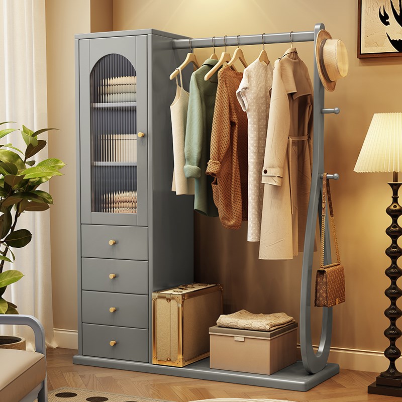 实木衣帽架家用简约置物架衣帽间卧室用挂衣O架多功能一体收纳架