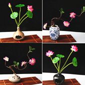 酒店摆盘装 饰花草海鲜姿造寿司刺身创意小摆件冷菜意境菜点缀荷花