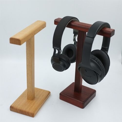 简洁型手工木作实木双耳机架头戴耳机架耳机展示架实木耳机挂架